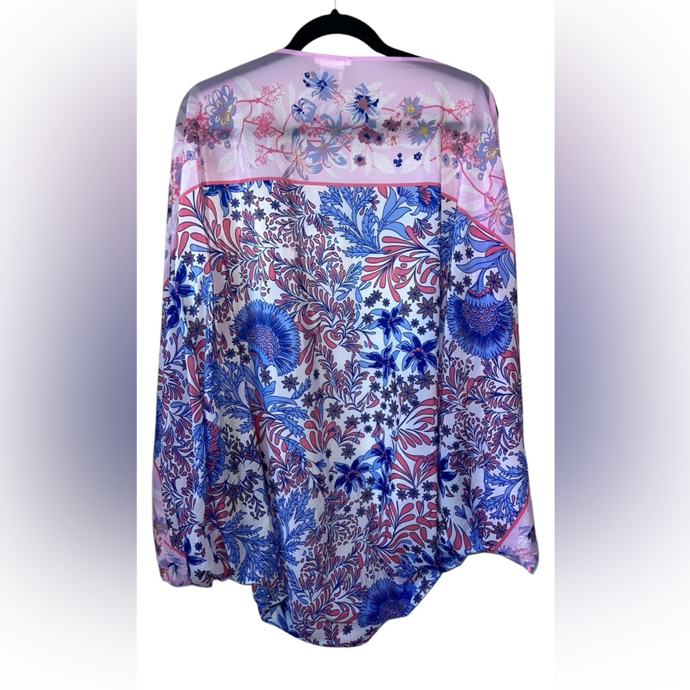 ANTHROPOLOGIE Pink Floral Open Front
Cocoon Kimono